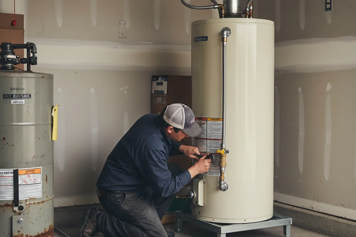 Water heater and shutoff valve replacement in Union Mills